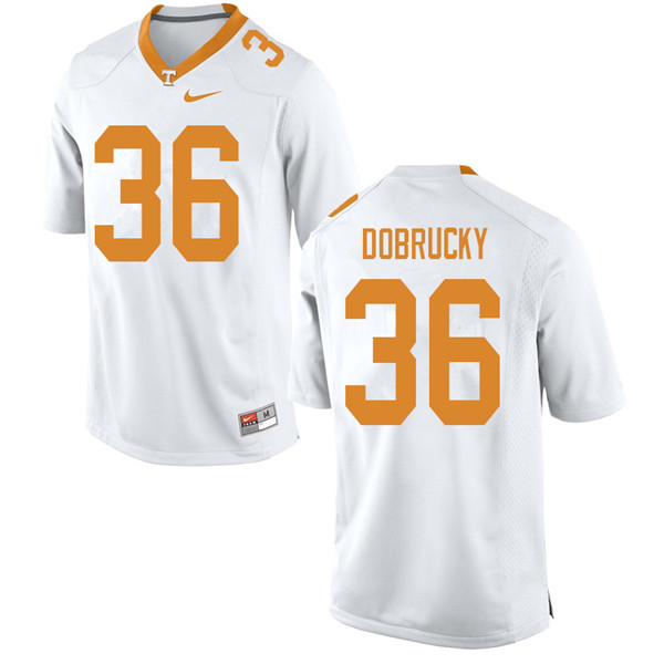 Men #36 Tanner Dobrucky Tennessee Volunteers College Football Jerseys Sale-White